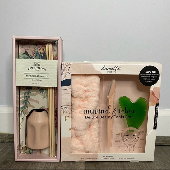 Bee & Willow Other - Self Care Bundle Beauty Set Headband Gua Sha Massage & Lymph Home Reed Diffuser